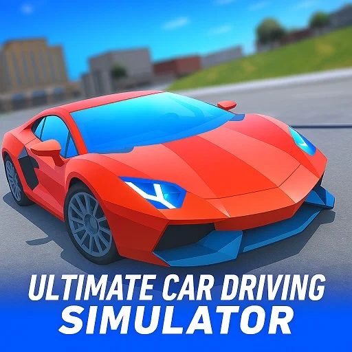 Ultimate Car Driving Simulator Unblocked - Sports car speeding through an open-world city highway, play free online no download
