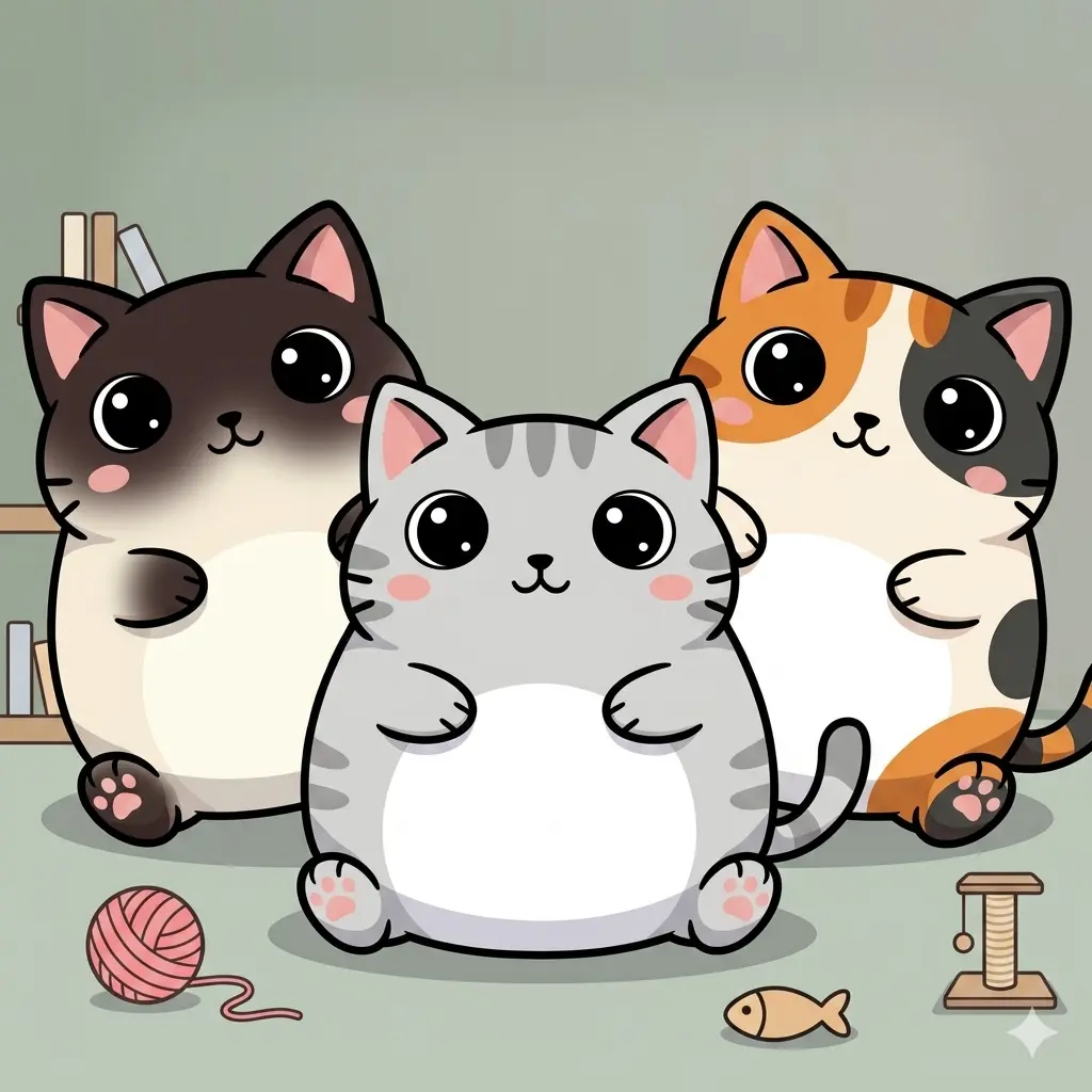 Caterfall 2048 game screenshot showing columns of cat figures merging into larger felines.