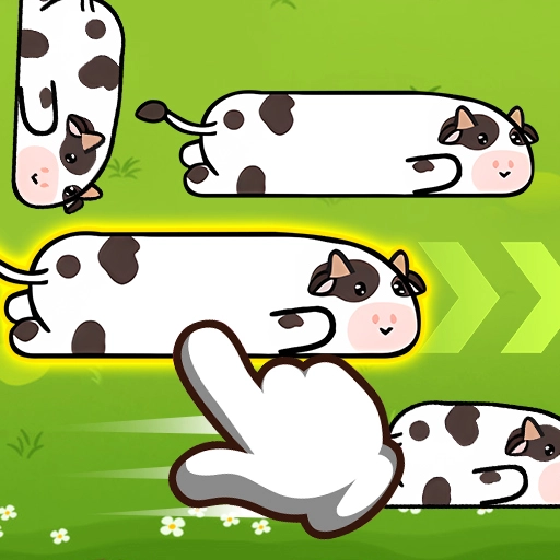 Cow Jam Farm Puzzle - cows stuck in crowded farm grid paths, slide to escape logic puzzle, free browser game no download