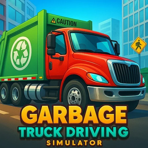 Garbage Truck Driving Simulator Unblocked - Yellow garbage truck reversing into alley to collect bins, play free online no download
