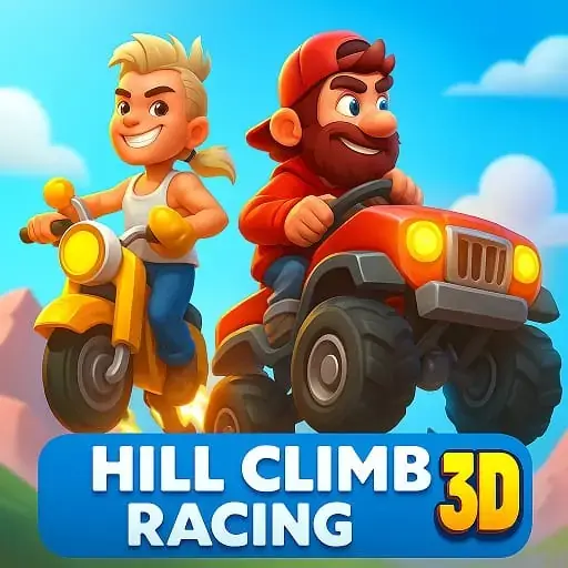 Hill Climb Racing 3D Unblocked - Crazy vehicle flipping up steep hills with physics stunts and coin collection, play free online no download