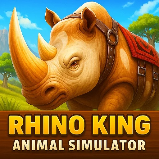 Rhino King Animal Simulator Unblocked - Powerful rhino charging through African savanna, play free online no download